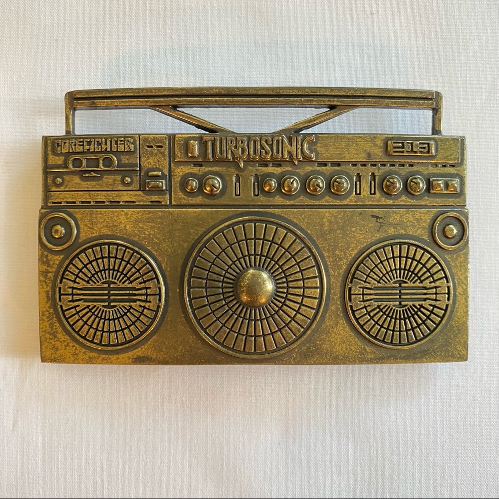 Vintage Brass Stereo belt buckle